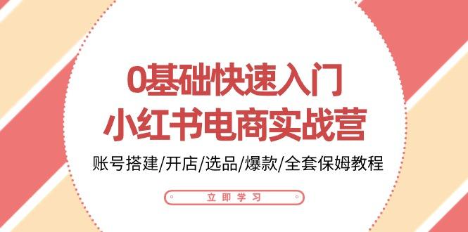0基础快速入门-小红书电商实战营：账号搭建/开店/选品/爆款/全套保姆教程_就是爱分享