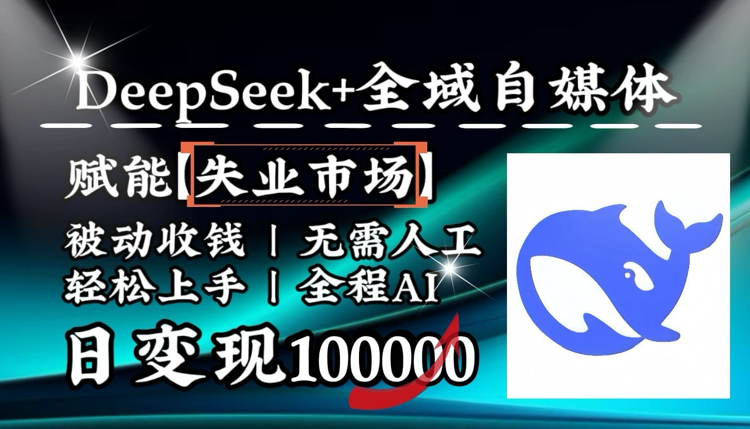降维打击，DeepSeek+失业市场，全自动操作，结合人人刚需，单月利润轻松破100000＋_就是爱分享