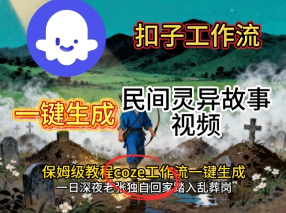 Coze扣子工作流一键生成民间灵异故事视频，保姆级教程搭建教学_就是爱分享