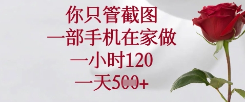 你只管截图，一部手机在家做，苹果安卓都可以，一小时120，一天5张+【揭秘】_就是爱分享