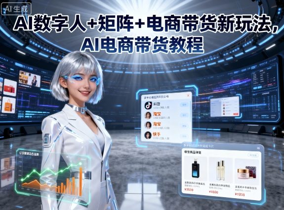 AI数字人+矩阵+电商带货新玩法，AI电商带货教程_就是爱分享