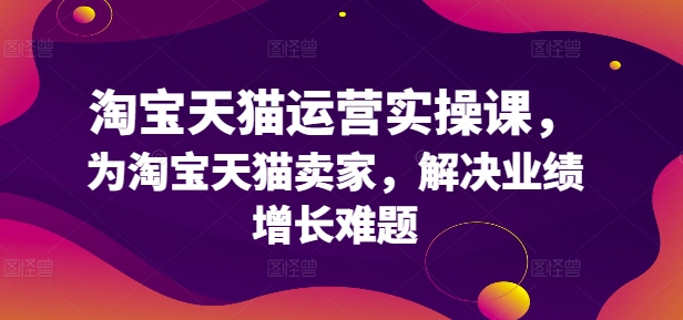 淘宝天猫运营实操课，为淘宝天猫卖家，解决业绩增长难题_就是爱分享