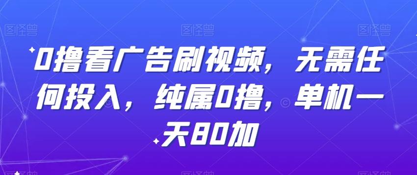 0撸看广告刷视频，无需任何投入，纯属0撸，单机一天80加_就是爱分享