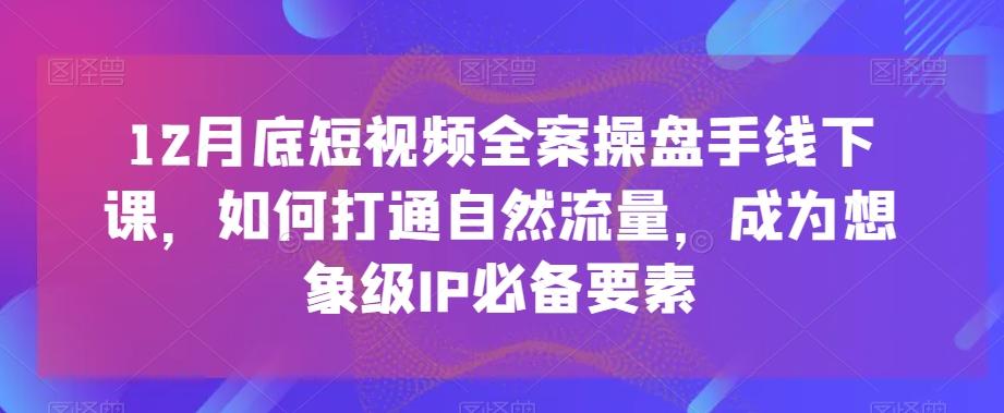 12月底短视频全案操盘手线下课，如何打通自然流量，成为想象级IP必备要素_就是爱分享