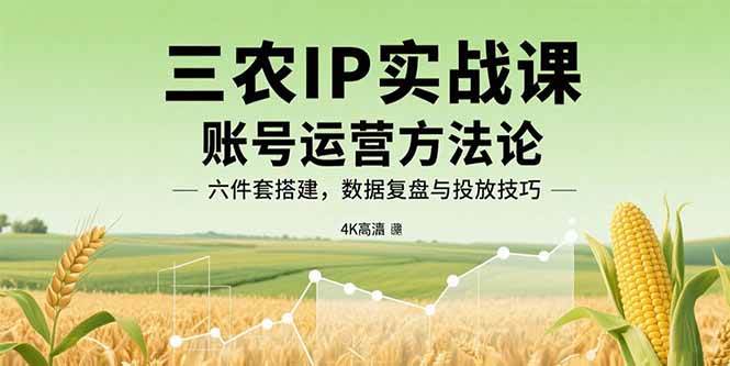 （15864期）三农IP实战课：账号运营方法论，六件套搭建，数据复盘与投放技巧_就是爱分享