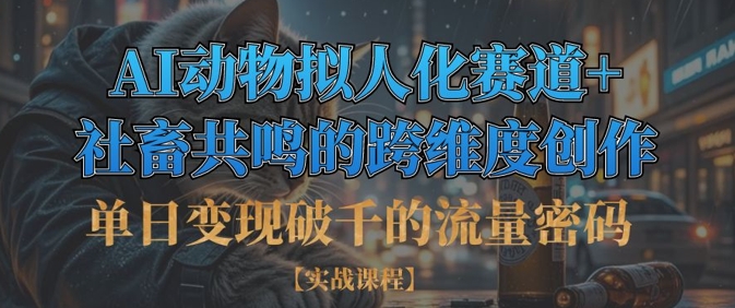 单日变现破千的流量密码，AI动物拟人化赛道+社畜共鸣的跨维度创作_就是爱分享