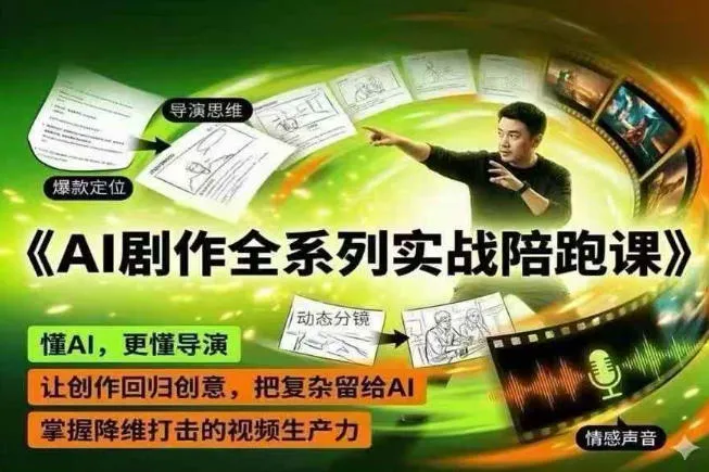 AI剧作全系列实战陪跑课，懂AI，更懂导演，让创作回归创意，把复杂留给AI，掌握降维打击的视频生产力_一起云网创