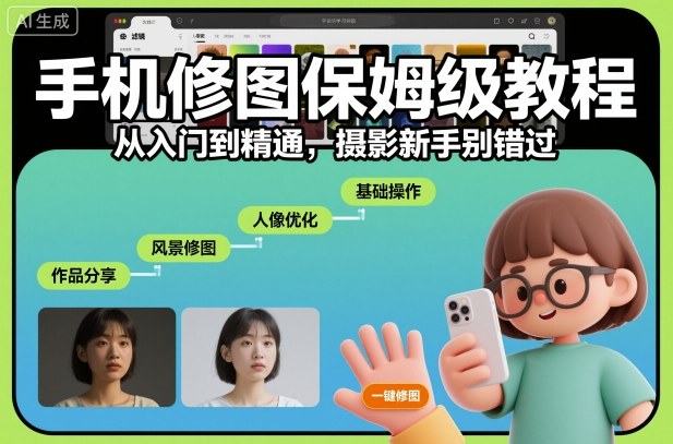 手机修图保姆级教程，从入门到精通，摄影新手别错过_就是爱分享