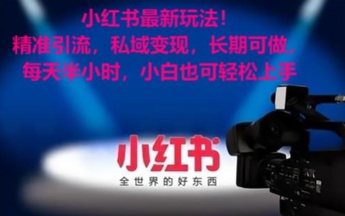 小红书最新玩法！精准引流，私域变现，长期可做，每天半小时，小白也可轻松上手【揭秘】_就是爱分享