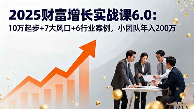 （16004期）2025财富增长实战课6.0：10万起步+7大风口+6行业案例，小团队年入200万_就是爱分享