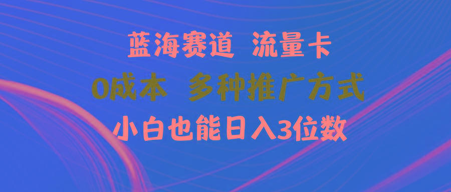 蓝海赛道 流量卡 0成本 小白也能日入三位数_就是爱分享