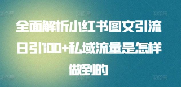 全面解析小红书图文引流日引100+私域流量是怎样做到的【揭秘】_就是爱分享