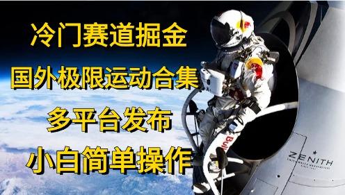 冷门赛道掘金，国外极限运动视频合集，多平台发布，小白简单操作_就是爱分享