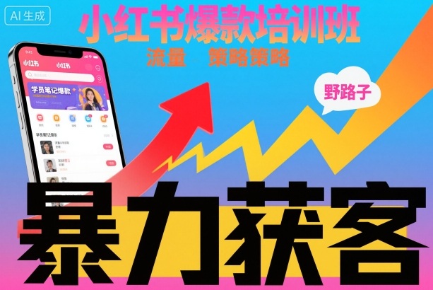 小红书爆款培训班，小红书获客野路子流量打法，暴力持续获客_就是爱分享
