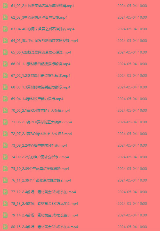 图片[4]_2024单品正价起号，直播素材投流选品：选品课+投流课+素材课+卡首屏/100节_就是爱分享