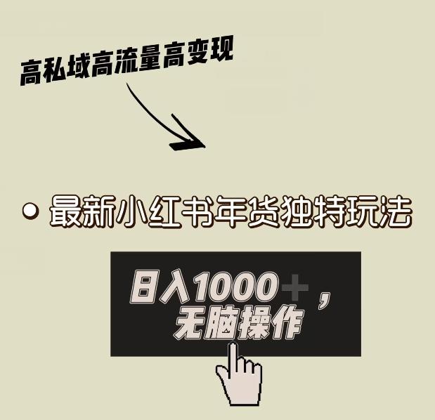 小红书年货独特玩法，高私域高流量高变现，日入1000+小白易上手_就是爱分享