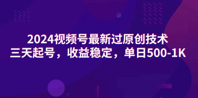 (9505期)2024视频号最新过原创技术，三天起号，收益稳定，单日500-1K_就是爱分享
