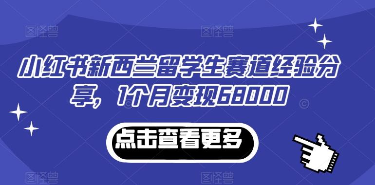 小红书新西兰留学生赛道经验分享，1个月变现68000【揭秘】_就是爱分享