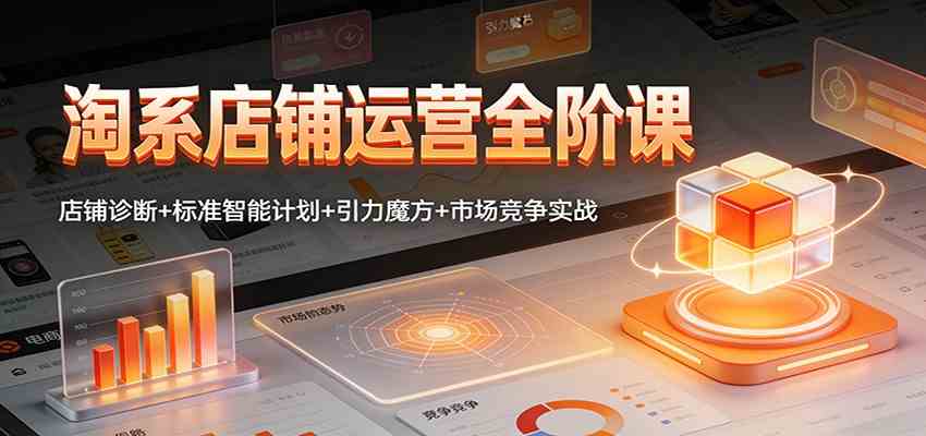 淘系店铺运营全阶课：店铺诊断+标准智能计划+引力魔方+市场竞争实战_就是爱分享