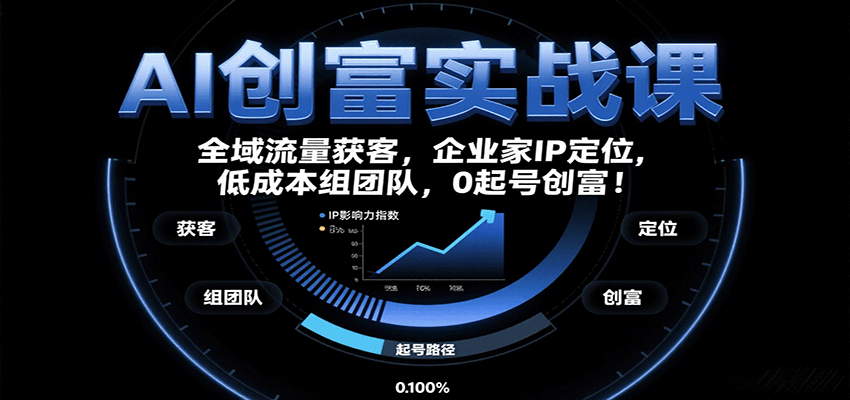 AI创富实战课：企业家IP定位，全域流量获客，低成本组团队，0起号创富！_就是爱分享