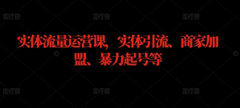 实体流量运营课，实体引流、商家加盟、暴力起号等_就是爱分享