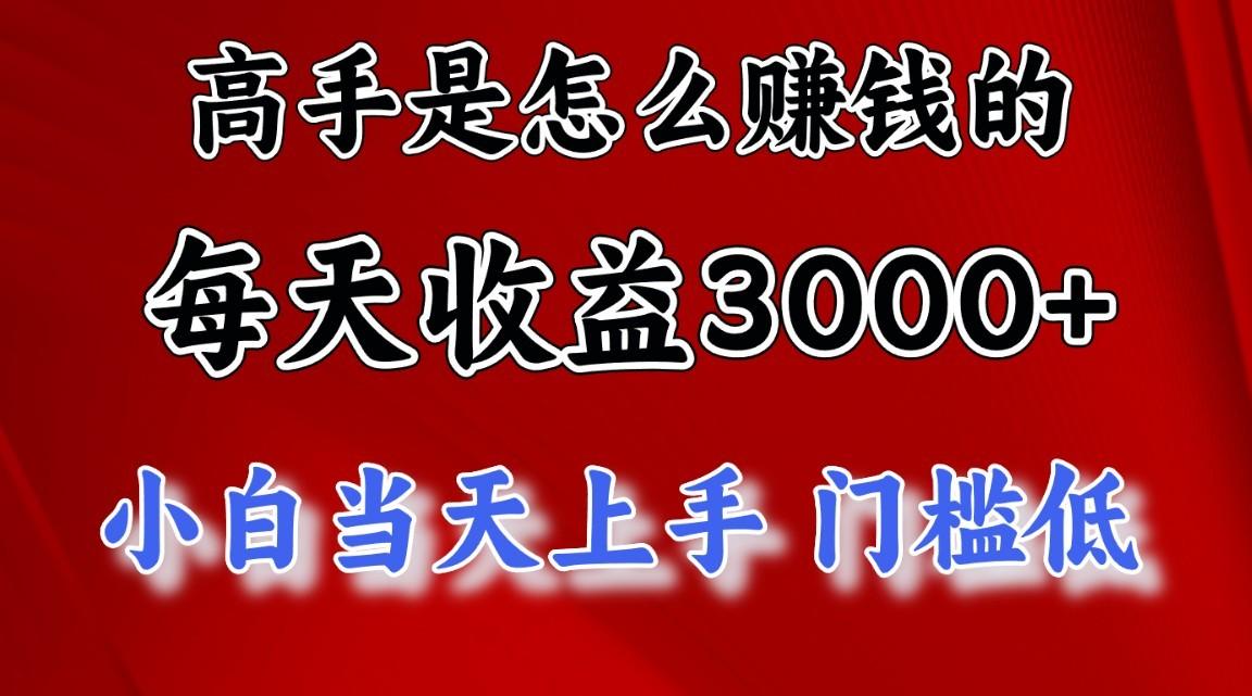 高手是怎么赚钱的，一天收益3000+，闷声发财项目，不是一般人能看懂的_就是爱分享