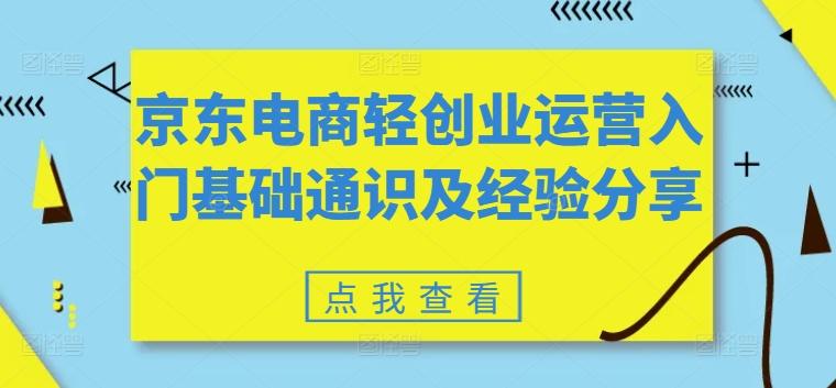 京东电商轻创业运营入门基础通识及经验分享_就是爱分享