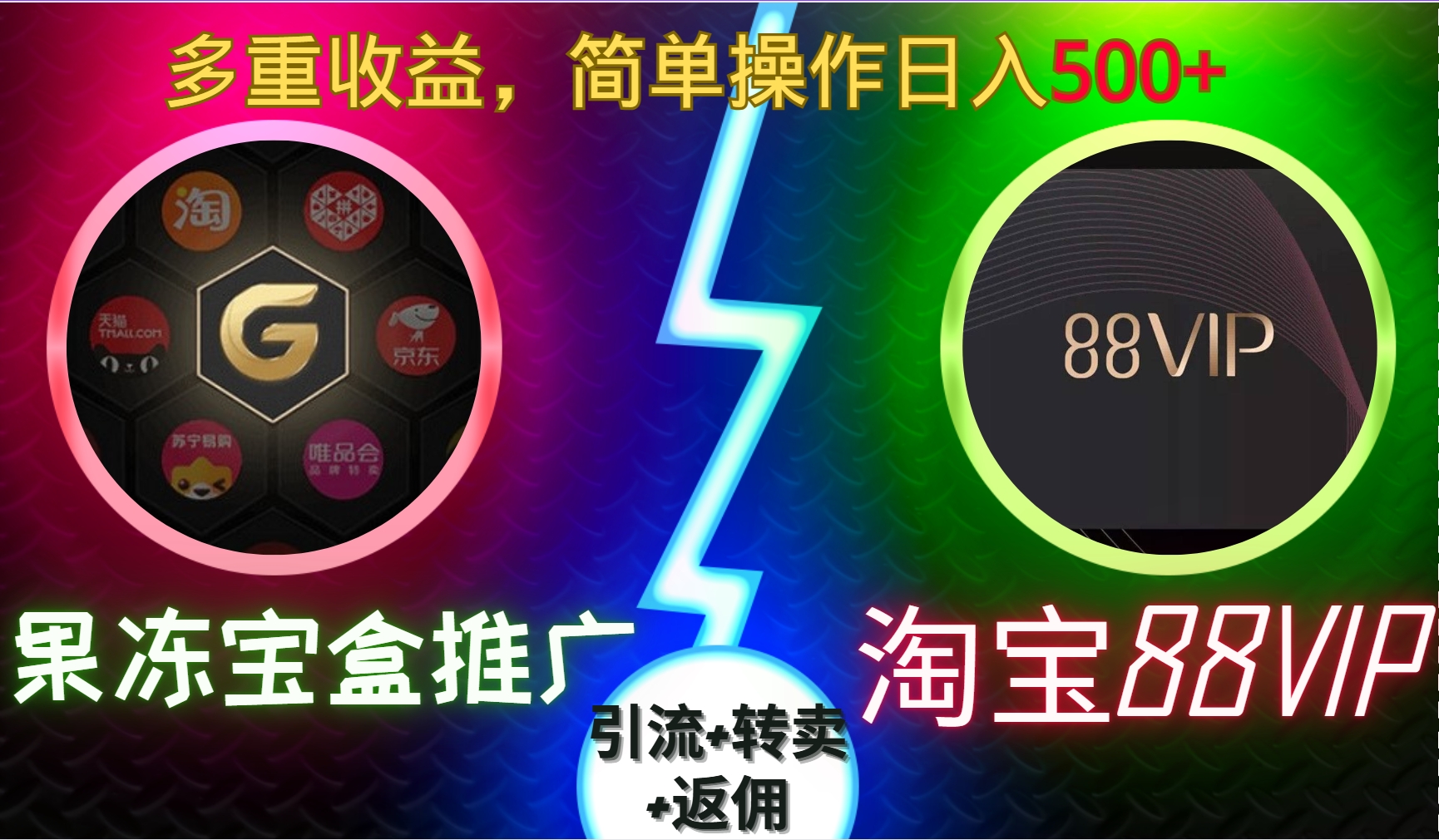 果冻宝盒推广88VIP，引流+转卖+返佣，多重收益，简单操作日入5张【揭秘】_就是爱分享