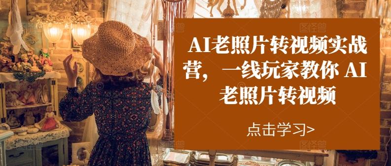 AI老照片转视频实战营，一线玩家教你AI老照片转视频_就是爱分享