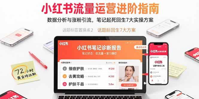 （15827期）小红书流量运营进阶指南，数据分析与涨粉引流，笔记起死回生7大实操方案_就是爱分享