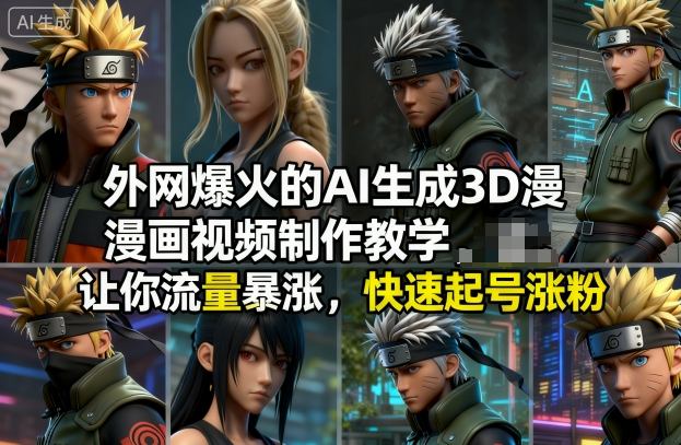 外网爆火的AI生成3D漫画视频制作教学,让你流量暴涨,快速起号涨粉! 外网爆火的AI生成3D漫画视频制作教学,让你流量暴涨,快速起号涨粉!