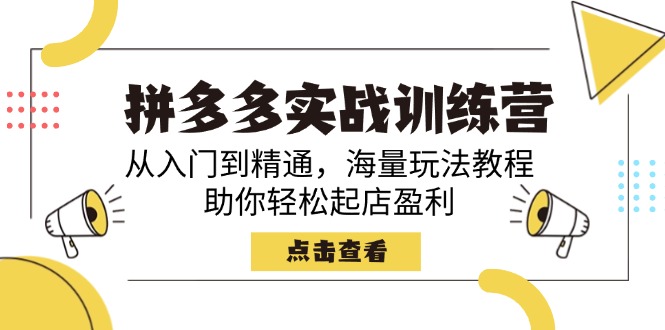 拼多多实战训练营，从入门到精通，海量玩法教程，助你轻松起店盈利_就是爱分享