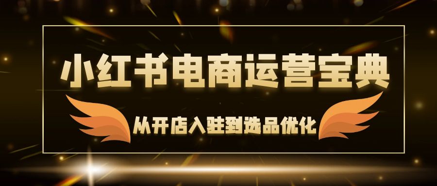 小红书电商运营宝典：从开店入驻到选品优化，一站式解决你的电商难题_就是爱分享