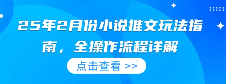 25年2月份小说推文玩法指南，全操作流程详解_就是爱分享