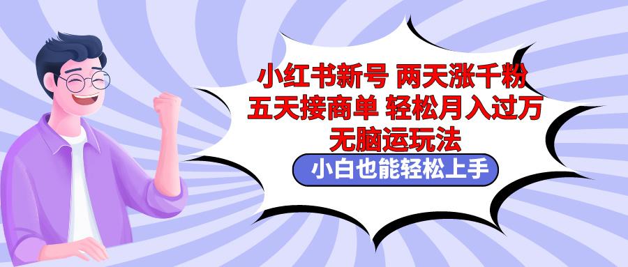 小红书新号两天涨千粉五天接商单轻松月入过万 无脑搬运玩法 小白也能轻…_就是爱分享