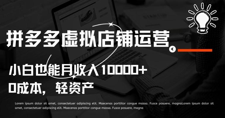 拼多多虚拟店铺运营小白也能月收入10000+【揭秘】_就是爱分享
