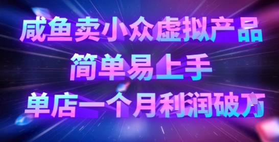 咸鱼卖小众虚拟产品，简单易上手，单店一个月利润破W_就是爱分享