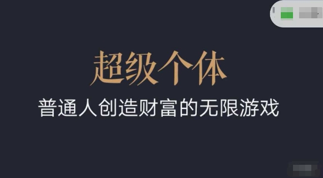 超级个体2024-2025翻盘指南，普通人创造财富的无限游戏_就是爱分享