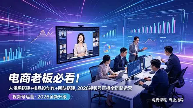 （18845期）电商老板必看！人货场搭建+排品设计+素材创作+团队搭建，2026视频号直播全链路运营_一起云网创