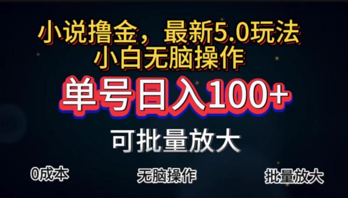 全自动小说撸金，单号日入100+小白轻松上手，无脑操作_就是爱分享