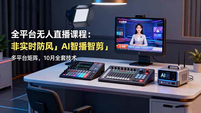 （16279期）全平台无人直播课程：非实时防风＋AI智播智剪＋多平台矩阵，10月全套技术_就是爱分享
