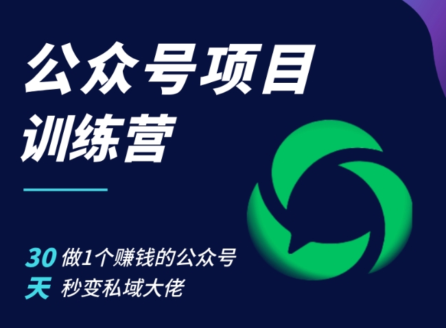 公众号项目训练营，30天做1个赚钱的公众号，秒变私域大佬_就是爱分享
