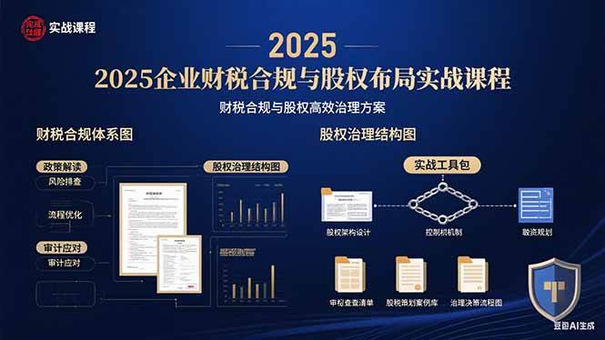 （15802期）2025企业财税合规与股权布局的实战课程：财税合规与股权高效治理方案_就是爱分享