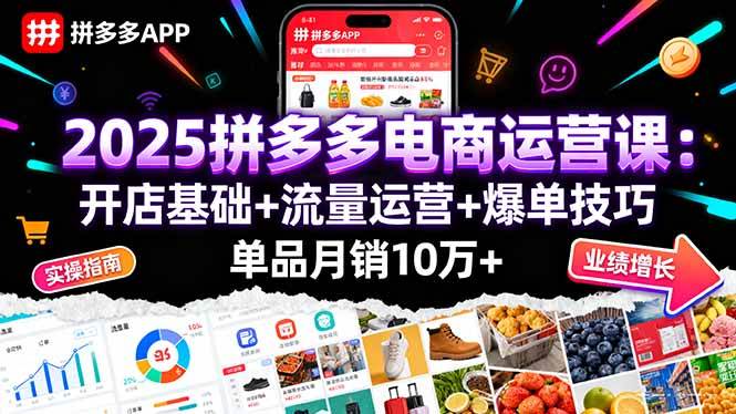 （16018期）2025拼多多电商运营课：开店基础+流量运营+爆单技巧，单品月销10万+_就是爱分享