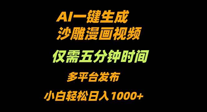 （16320期）AI一键生成沙雕动漫视频，只需5分钟，小白轻松日入1000+_就是爱分享