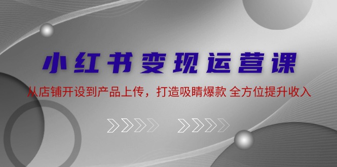 小红书变现运营课：从店铺开设到产品上传，打造吸睛爆款 全方位提升收入_就是爱分享