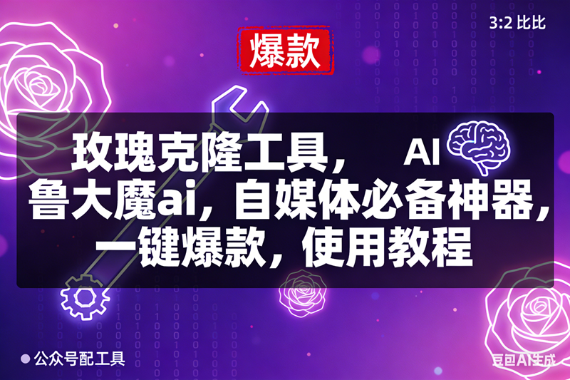 （16847期）玫瑰克隆，鲁大魔ai，自媒体必备神器，一键爆款工具，详细介绍和。使用教程_就是爱分享