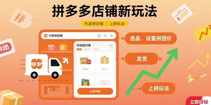 拼多多店铺新玩法，代发供应链上拼玩法_就是爱分享
