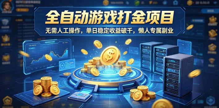 全自动游戏打金项目，无需人工操作，单日稳定收益破千，懒人专属副业【揭秘】_一起云网创