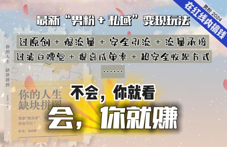 2024，“男粉+私域”还是最耐造、最赚、最轻松、最愉快的变现方式【揭秘】_就是爱分享